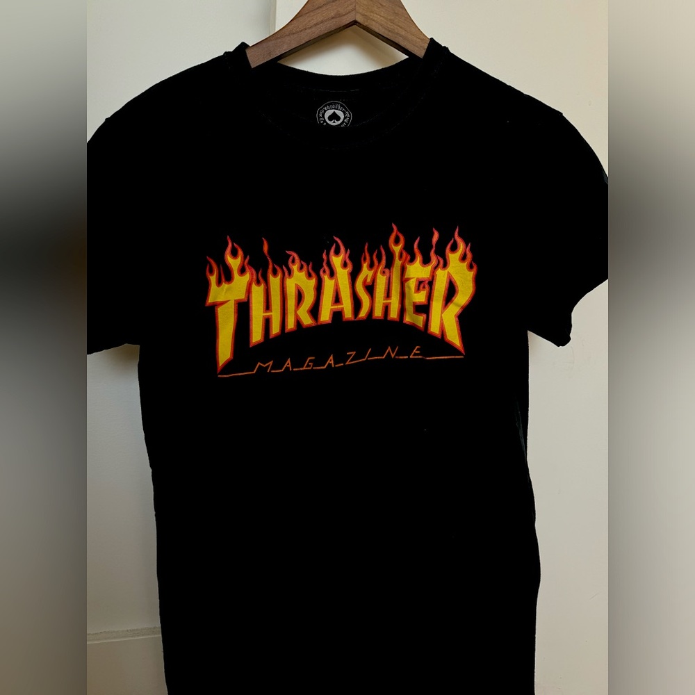 Thrasher Flame Logo Black T-Shirt